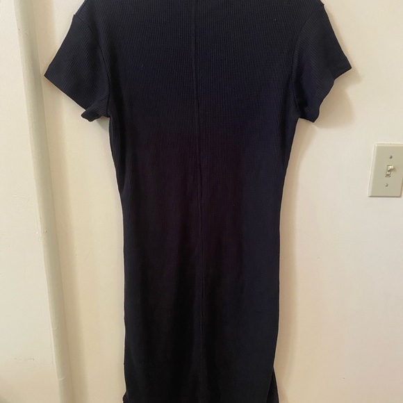 PUBLISH BLACK WAFFLE KNIT T SHIRT DRESS LIGHTWEIGHT BASIC SIZE M - Picture 4 of 9